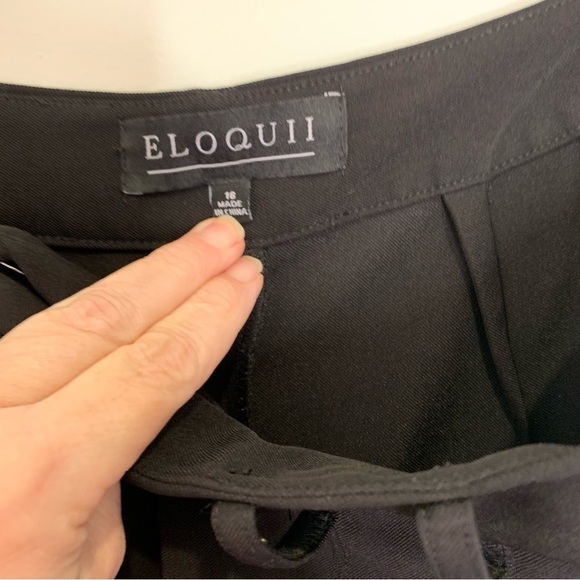 Eloquii black pleated wide leg dress pant with pockets. Size 16‎ - Picture 3 of 14